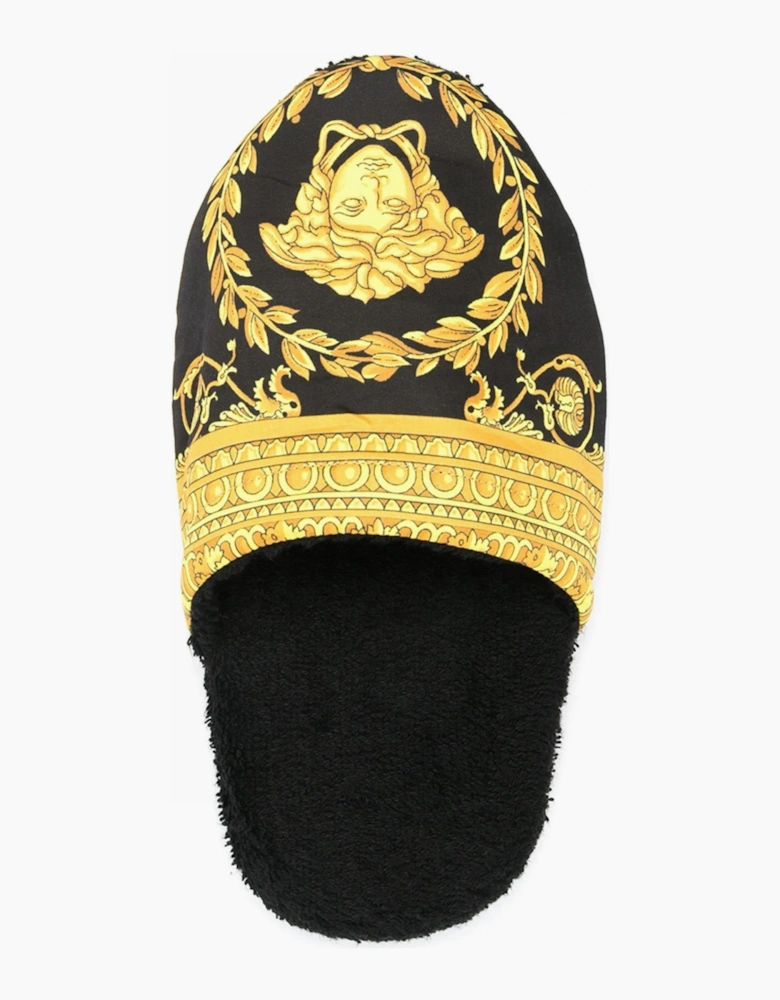 Baroque Bath Slippers Black