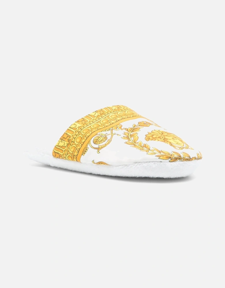 Baroque Bath Slippers White