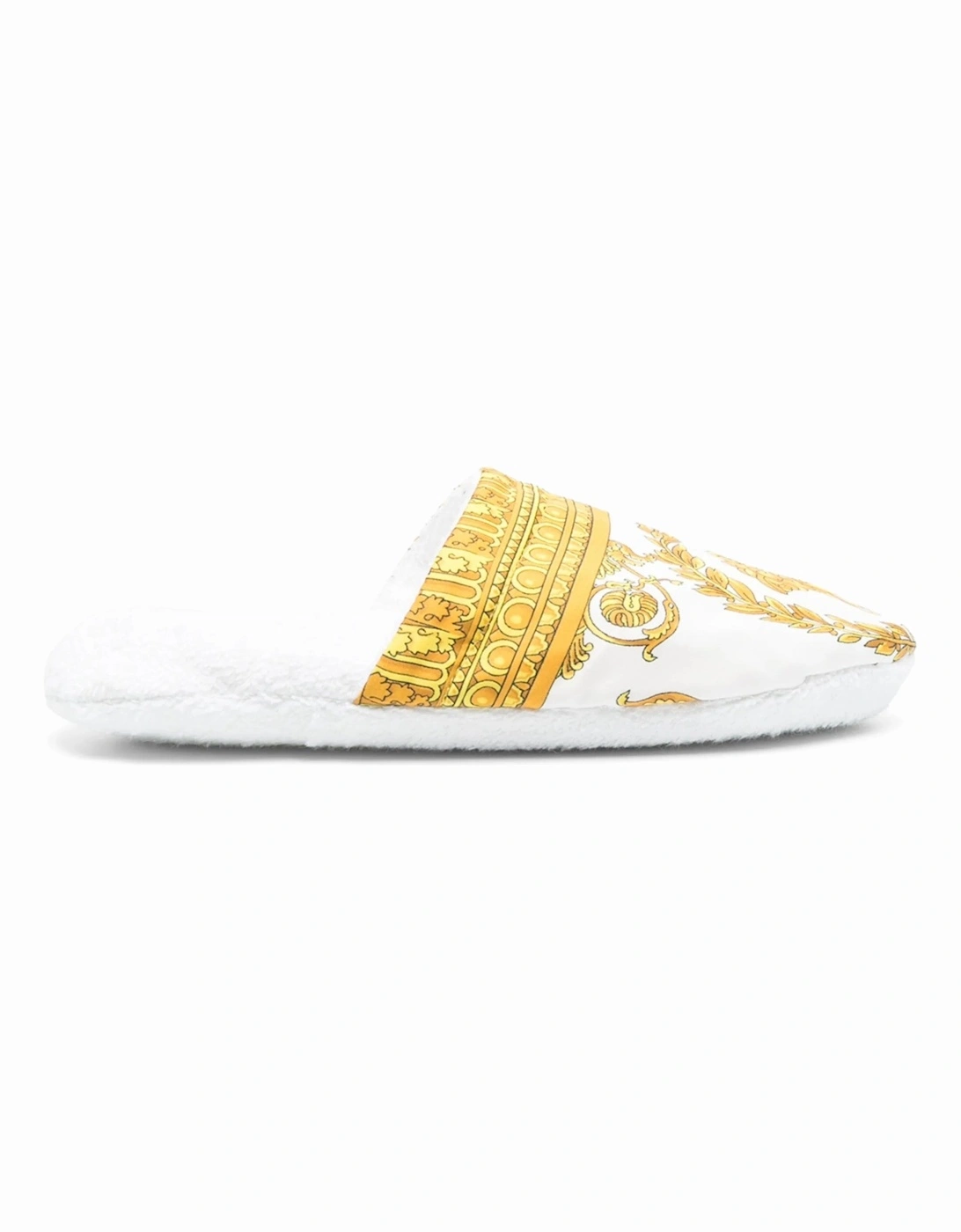 Versace Baroque Bath Slippers White - Size: M