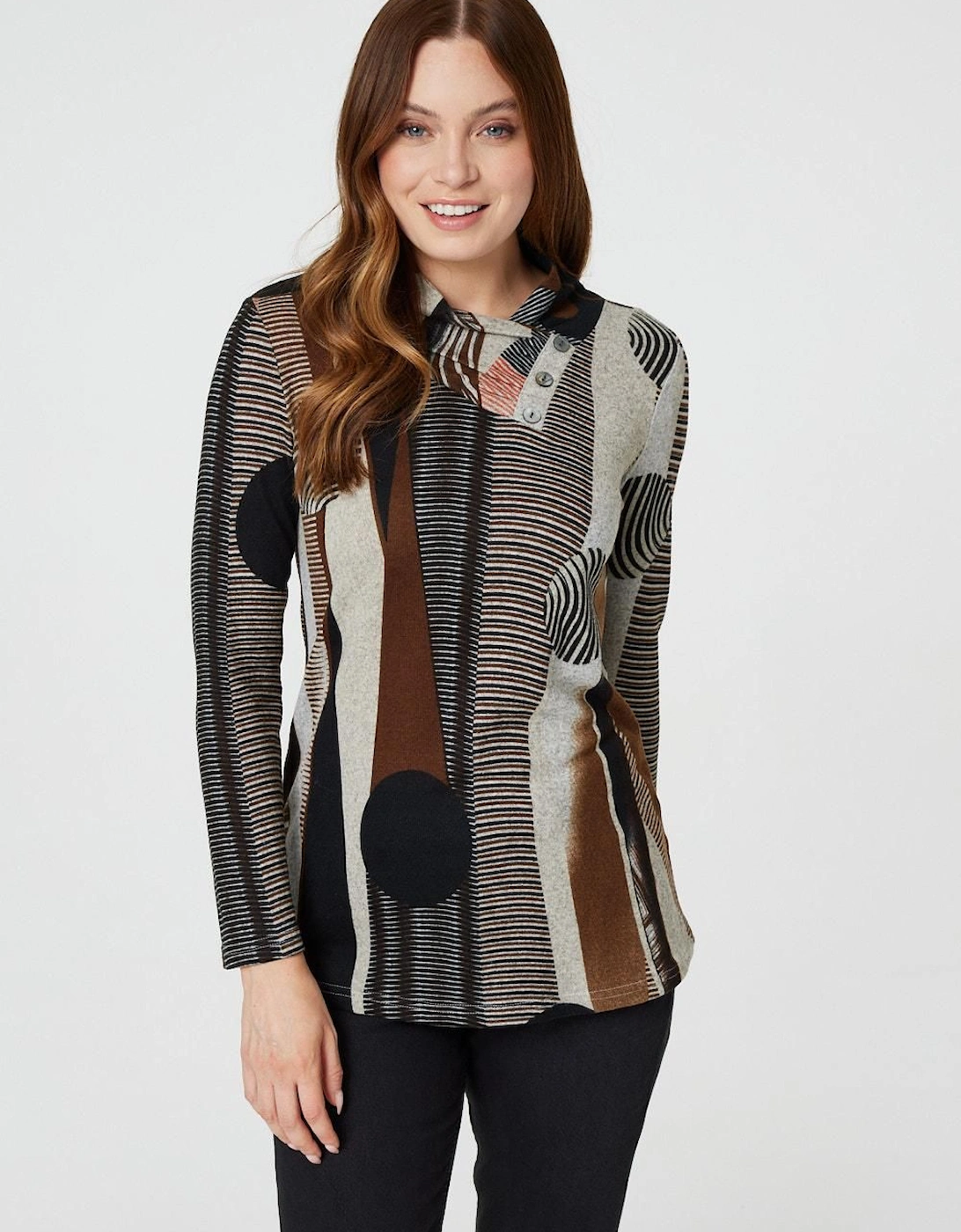 Abstract Polka Dot High Neck Top, 2 of 1