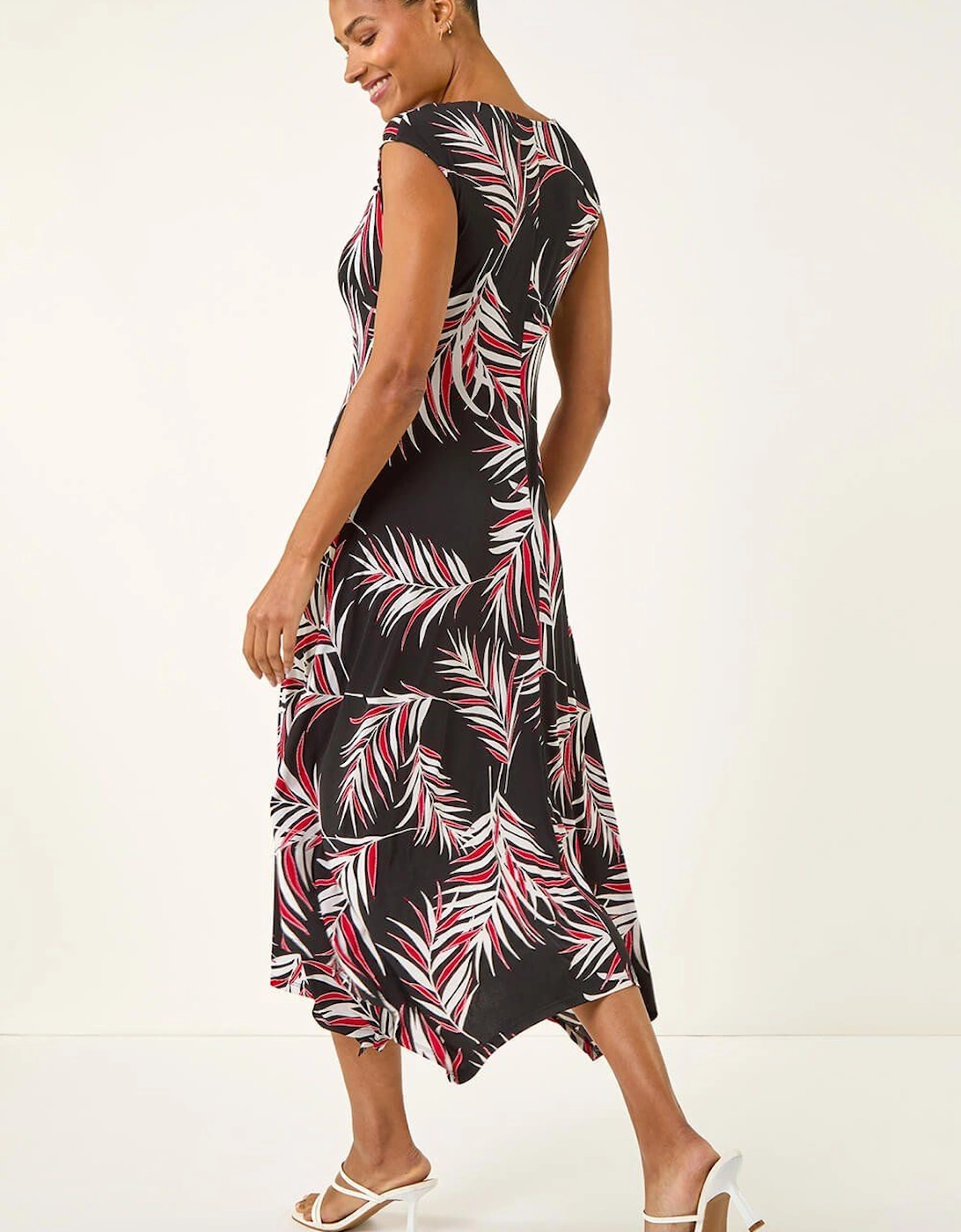 Leaf Print Stretch Maxi Dress, 2 of 1