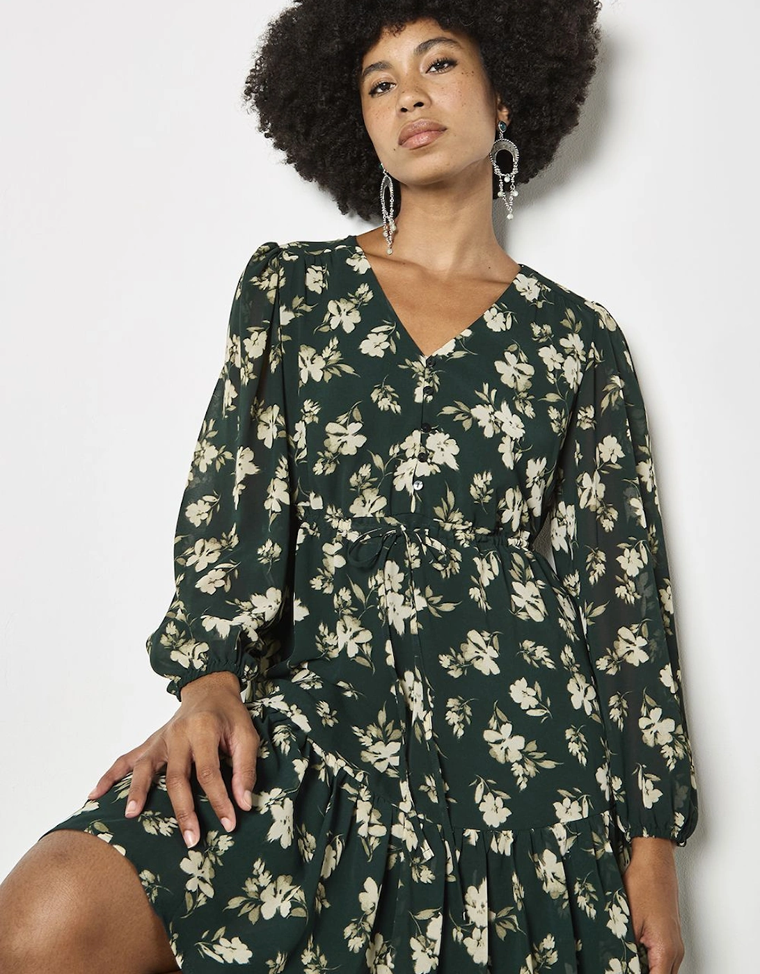 Chiffon Floral Print Mini Dress, 2 of 1