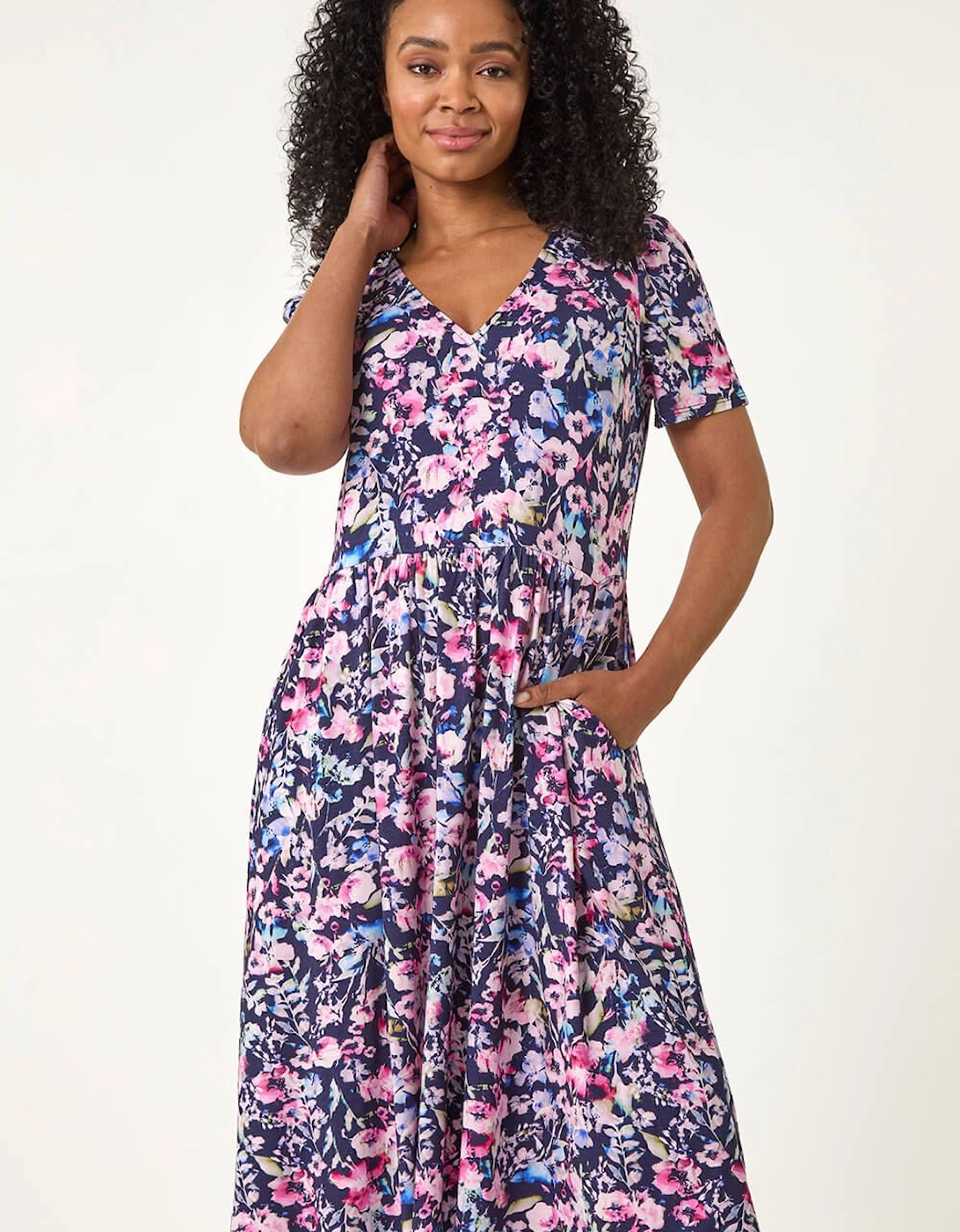 Petite Floral Pocket Midi Dress, 2 of 1