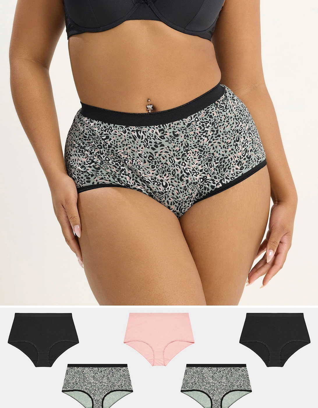 5 Pack Animal High Waisted Full Briefs, 2 of 1