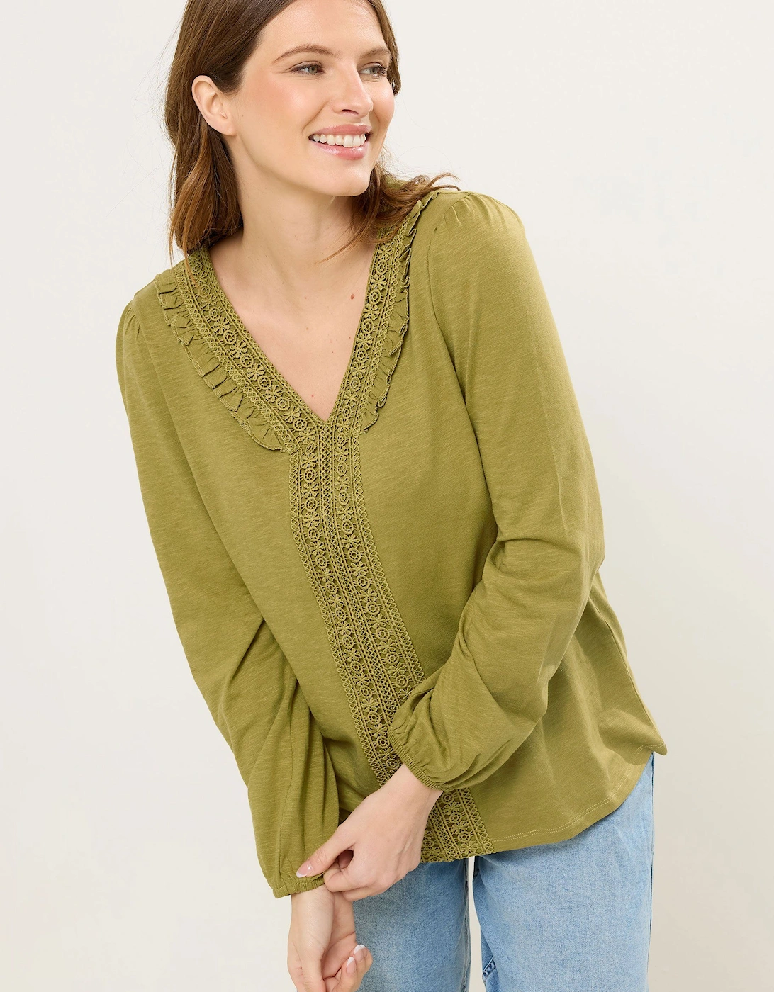 Frill Detail Cotton Blouse, 2 of 1