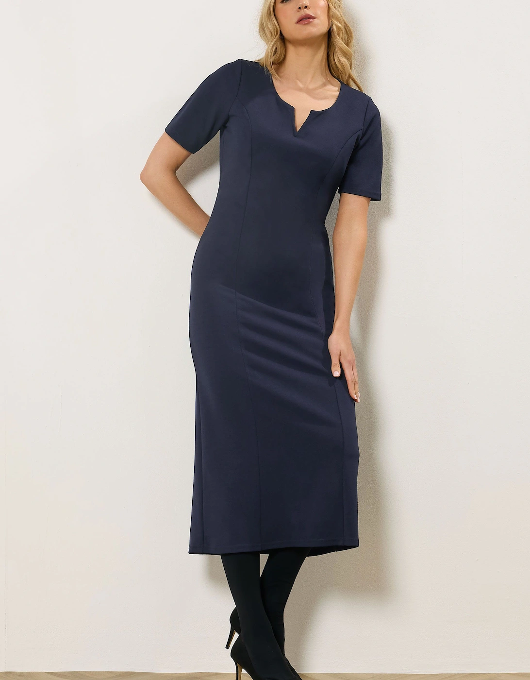 Tall Notch Neck Midi Dress, 2 of 1
