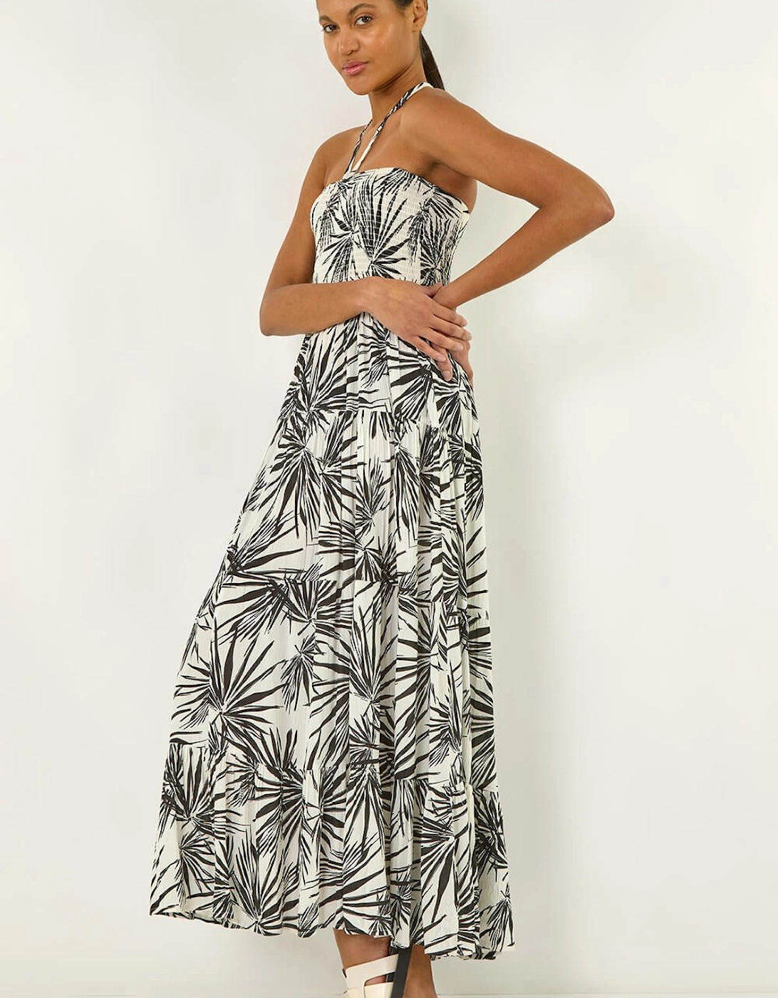 Shirred Bandeau Midi Dress, 2 of 1
