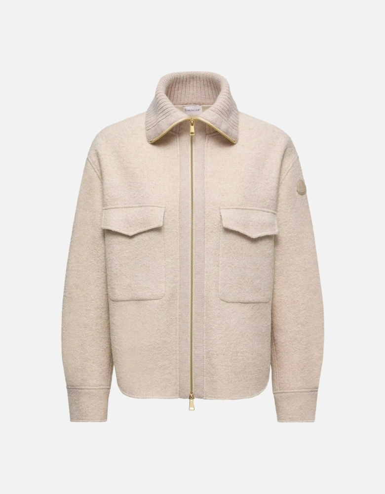 Womens Zip Overshirt Beige