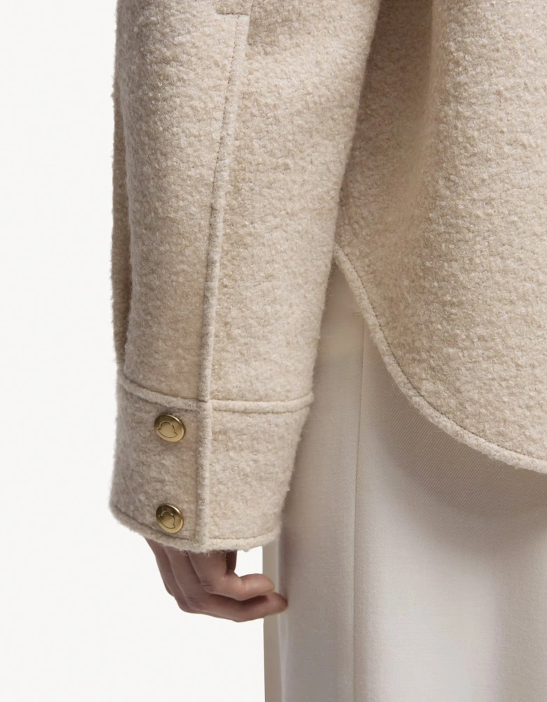 Womens Zip Overshirt Beige