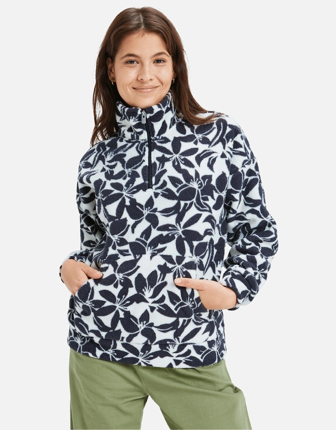 Womens Live Out Loud Sherpa Half Zip Fleece, 2 of 1