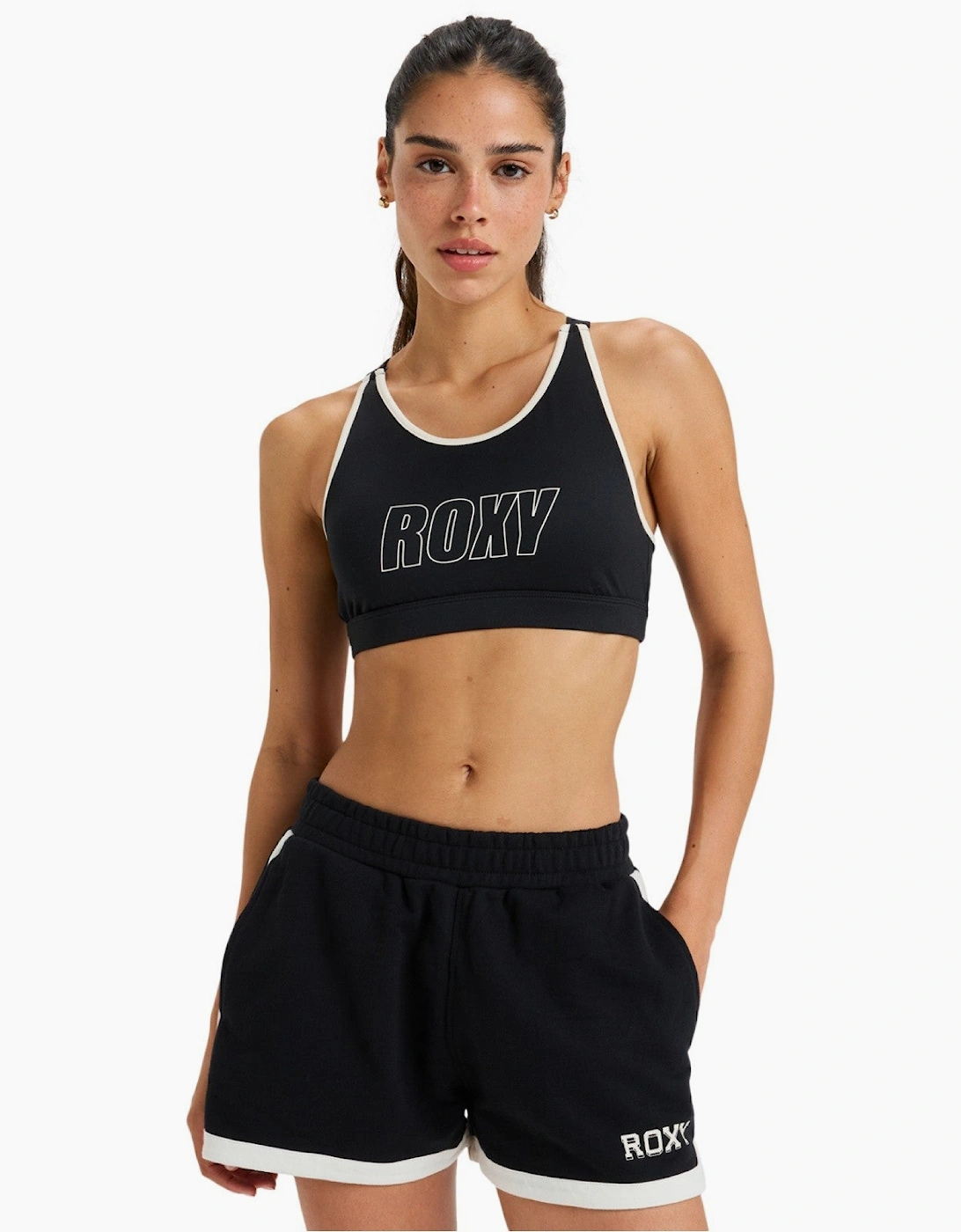 Roxy Women's Roxy Womens Everyday Flow Adjustable Medium Support Sports Bra - Black