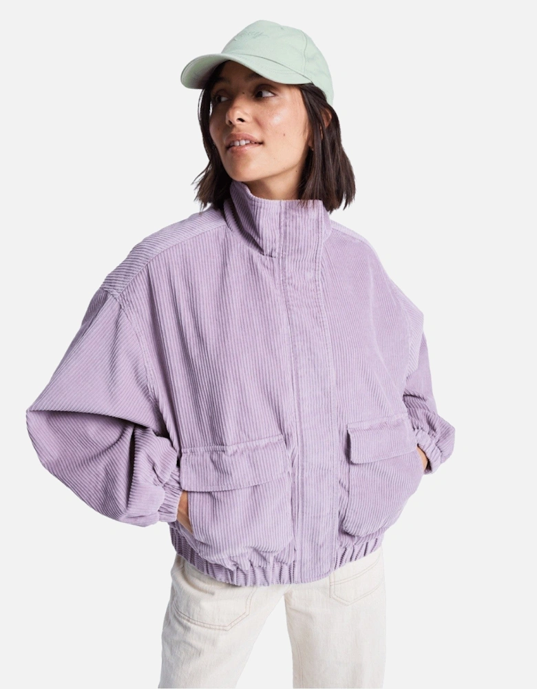 Womens Slow Song II Corduroy Oversized Bomber Jacket