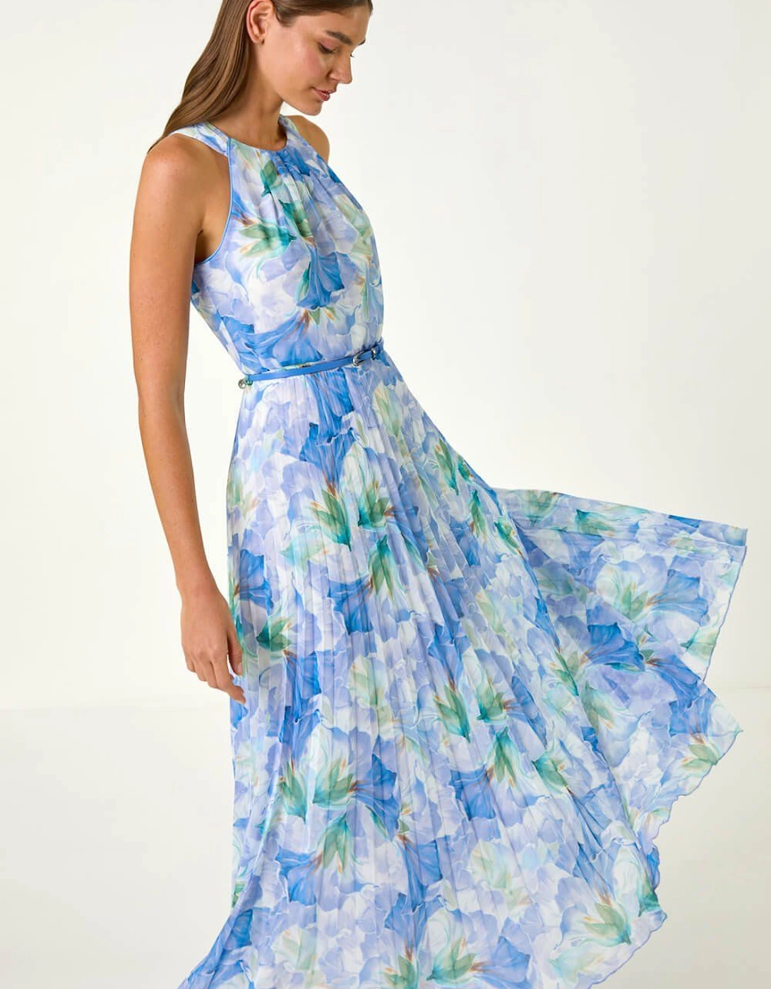 Floral Print Pleated Maxi Dress, 2 of 1
