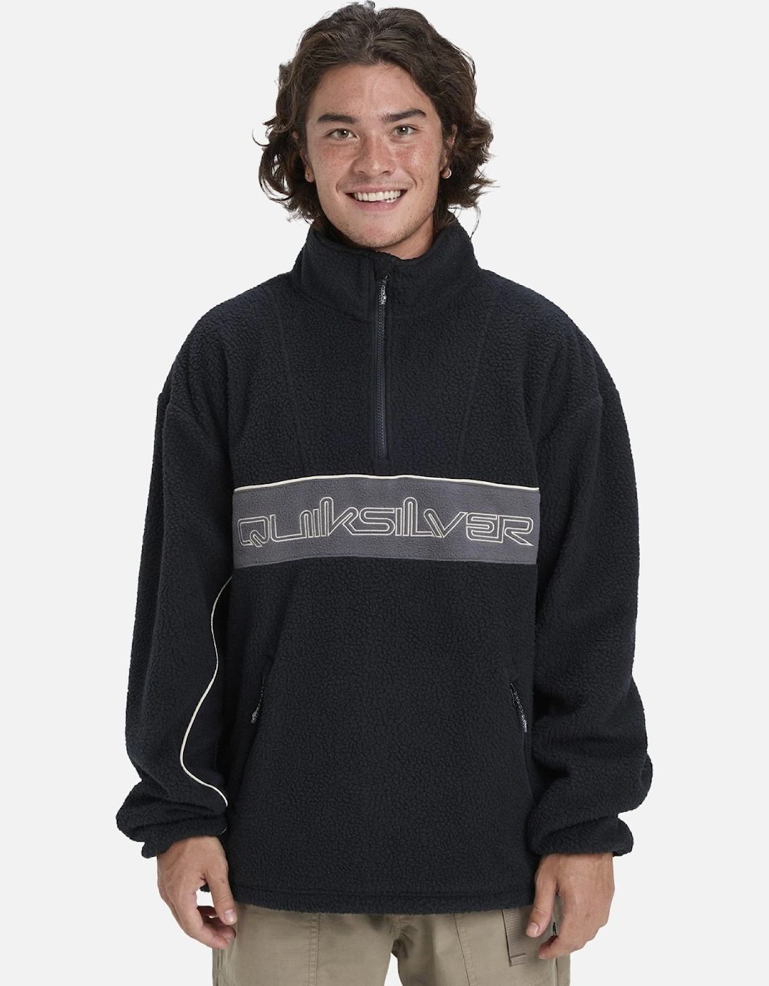 Mens Omni Sherpa Oversized Half Zip Fleece, 2 of 1