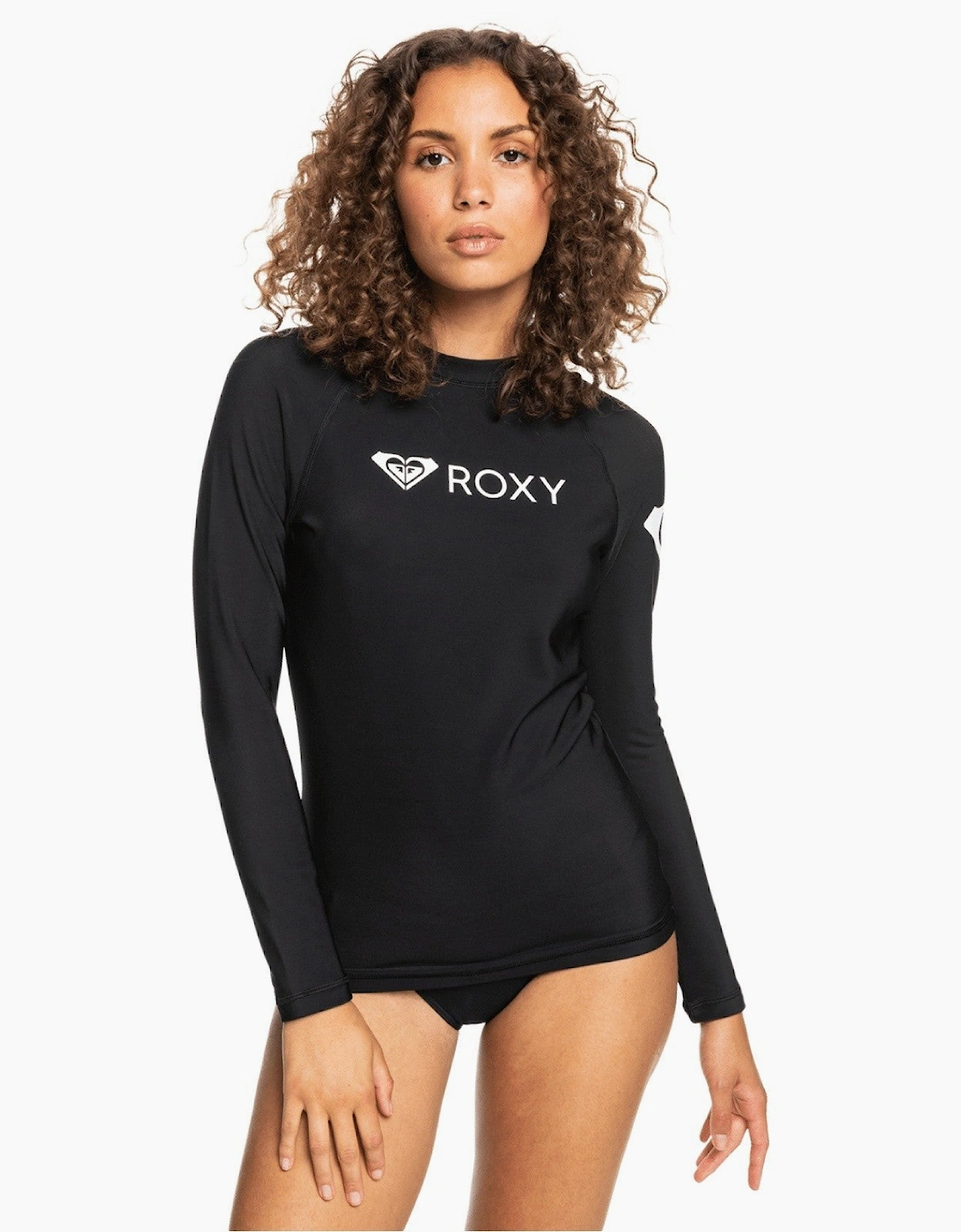 Women's Roxy Womens Roxy Heater Thermal Long Sleeve Rash Vest - Black/Grey - Size, 12