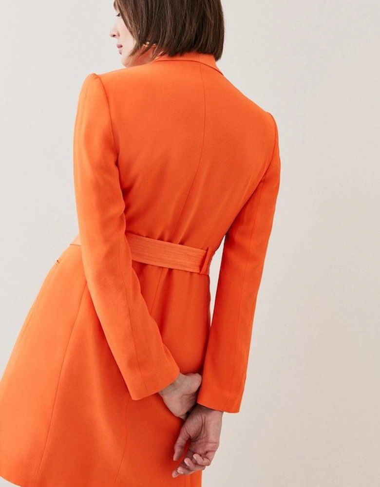 Tailored Tuxedo Wrap Mini Dress