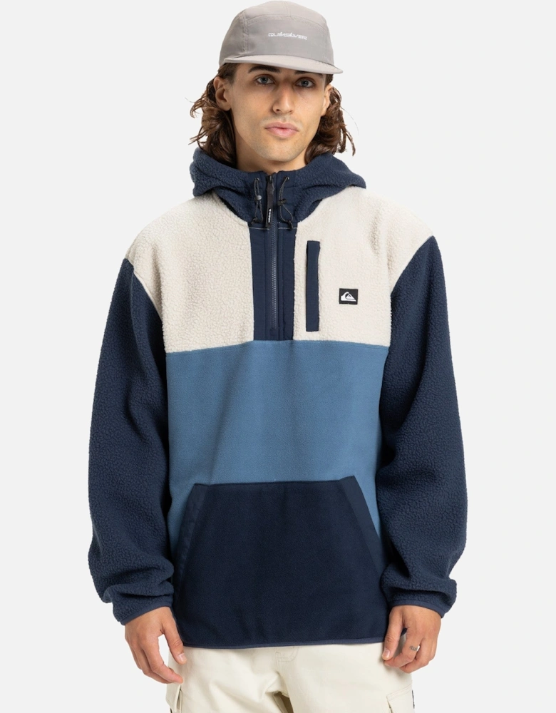 Mens Ocean View Mix Up Hooded Half Zip Fleece