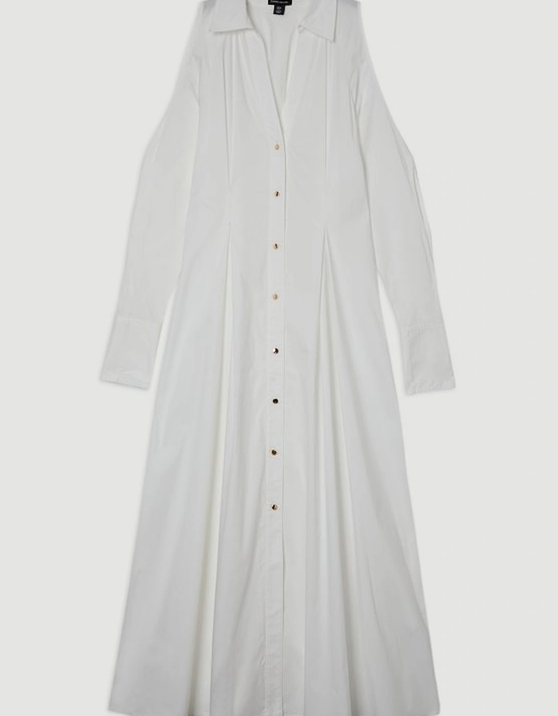Cotton Poplin Woven Maxi Shirt Dress