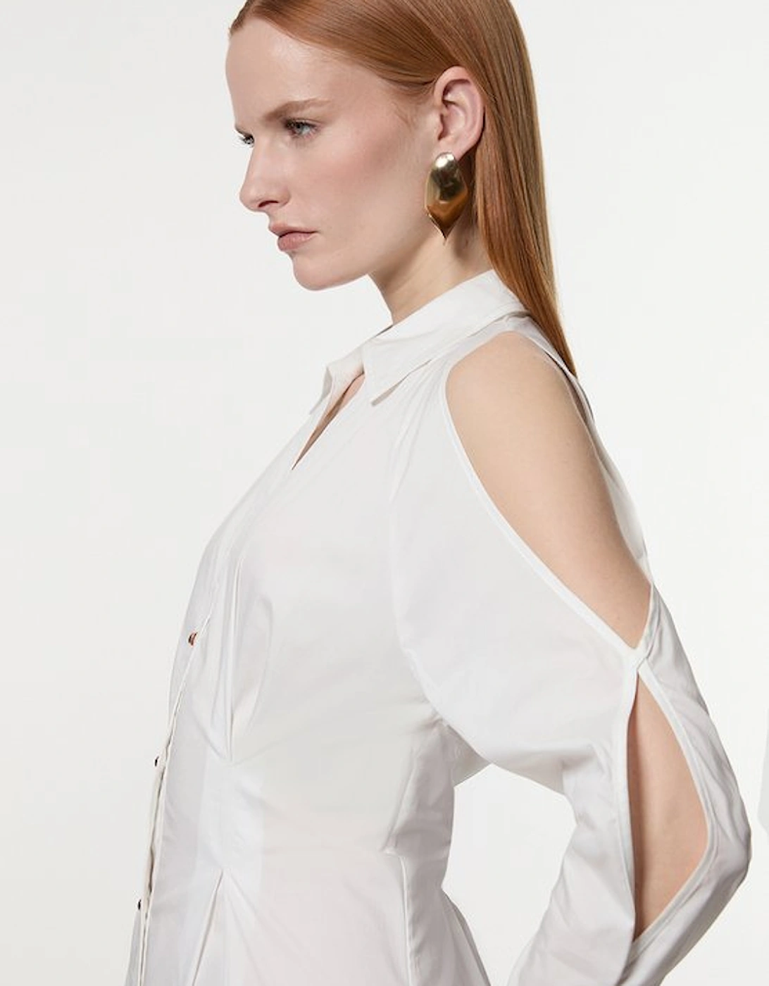 Cotton Poplin Woven Maxi Shirt Dress