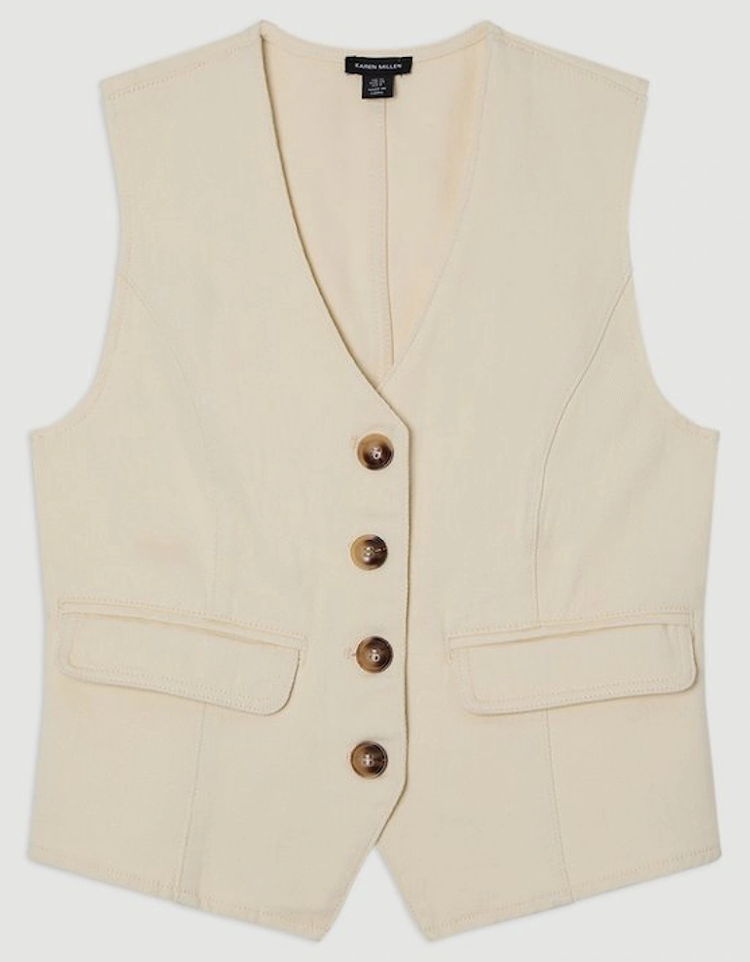 Denim Button Through Waistcoat