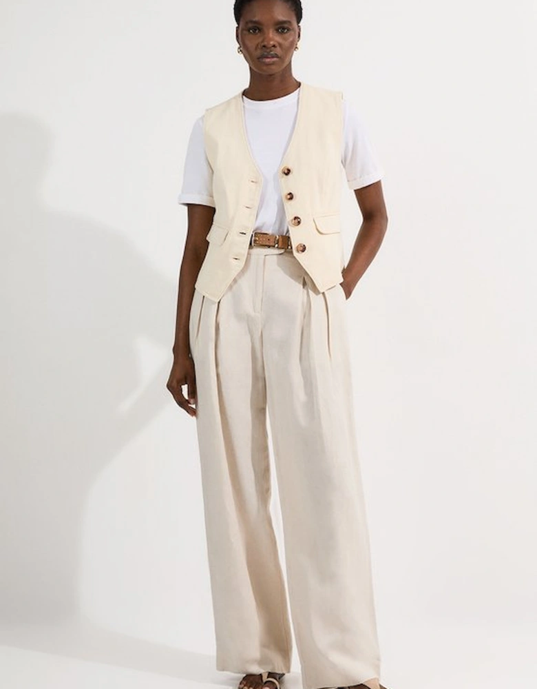 Denim Button Through Waistcoat