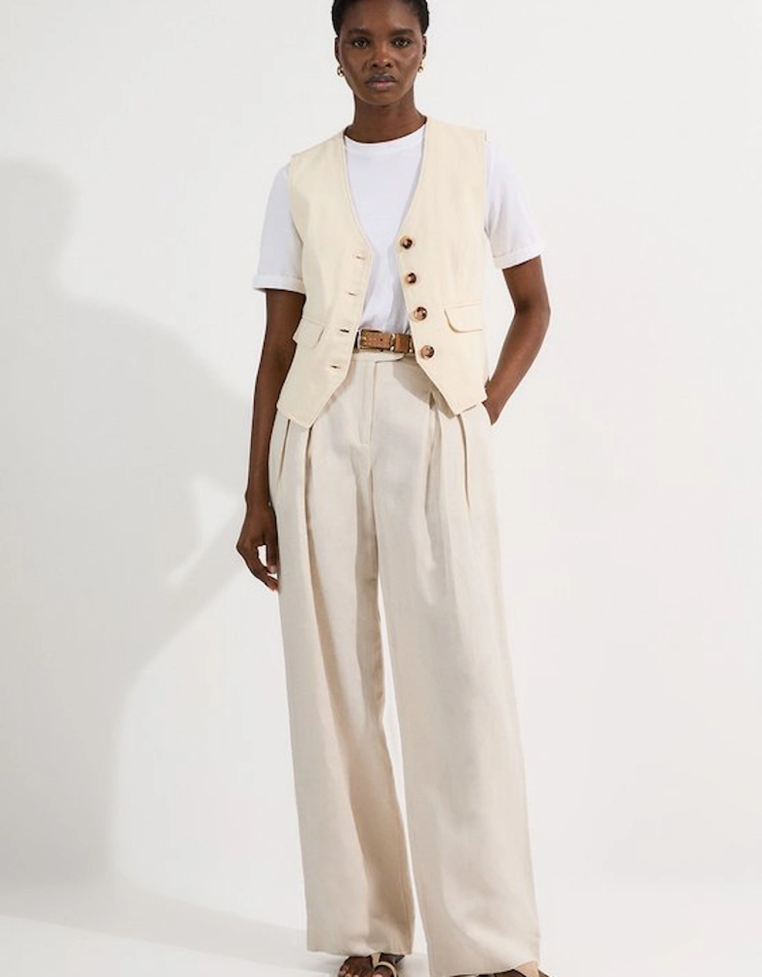 Denim Button Through Waistcoat