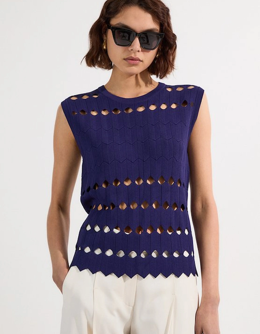 Diamond Cut Knit Vest, 5 of 4