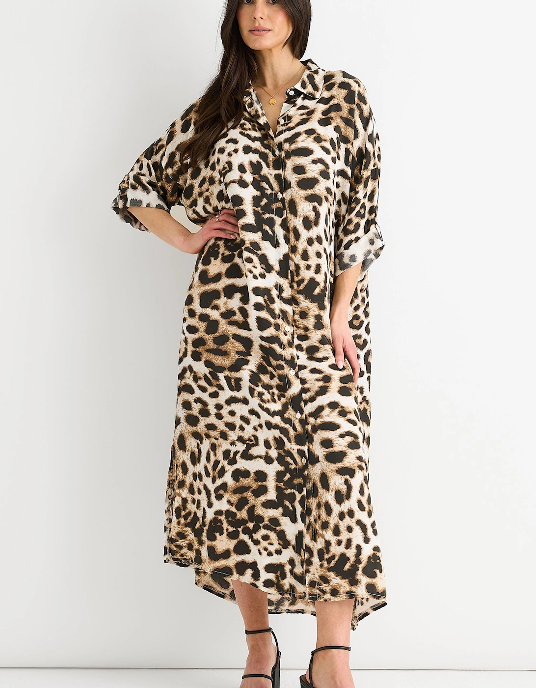 Animal Printed Button Through Midaxi Shirt Dress, 2 of 1