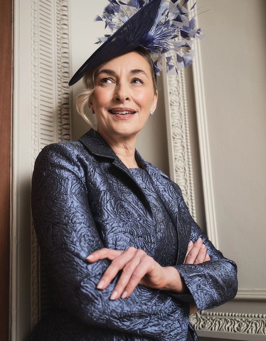 Lisa Tan Feather Detail Round Fascinator, 2 of 1