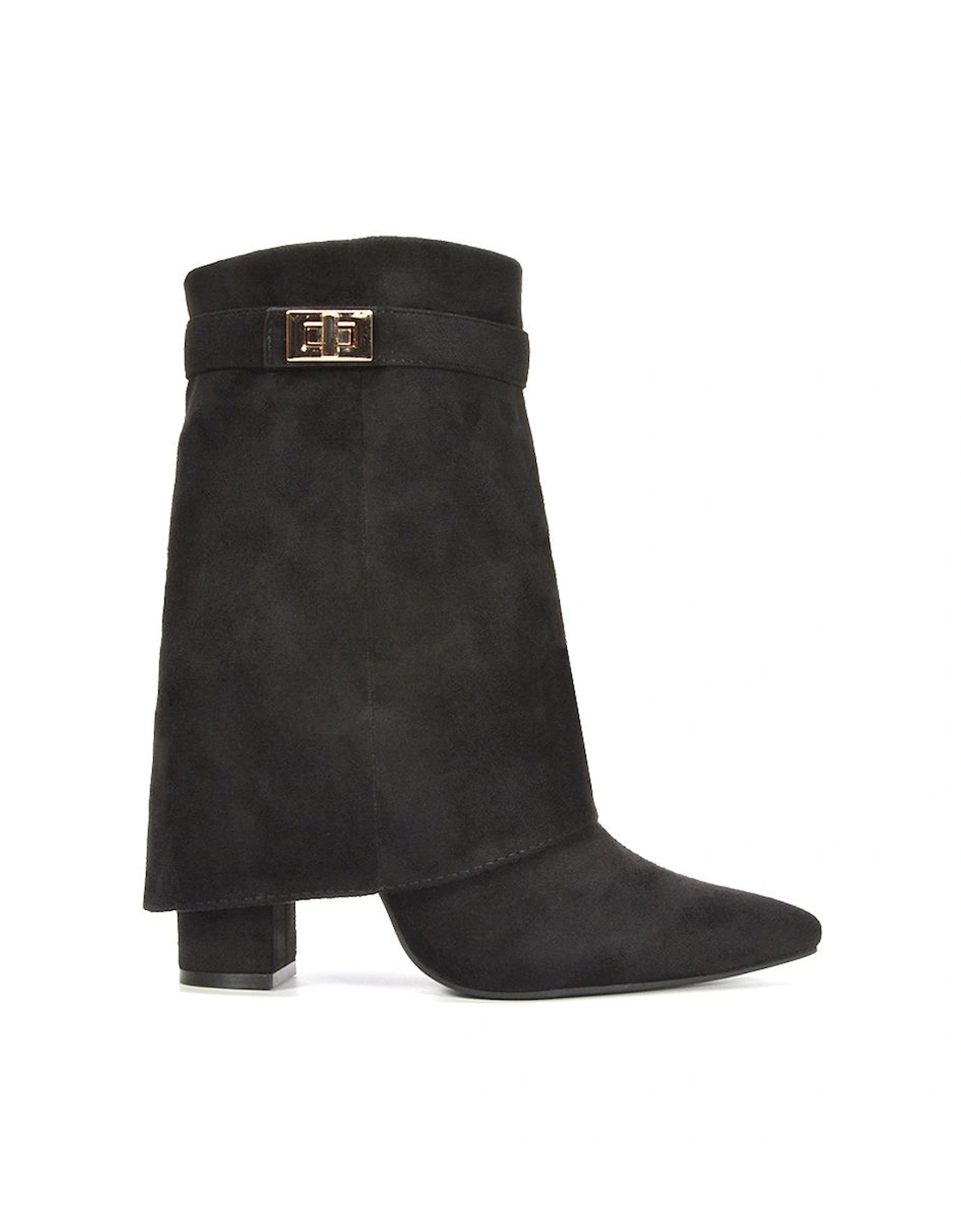 'Maggie' Pointed Toe Overlap Ankle Calf Boots With Block Heel, 2 of 1