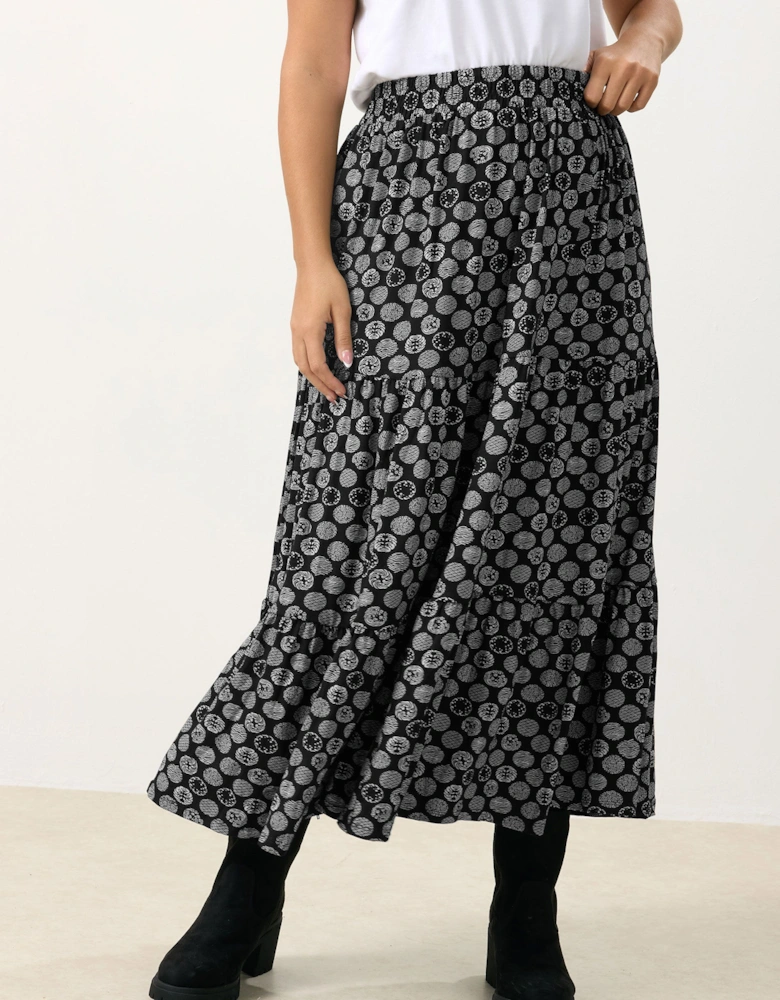 Spot Tiered Maxi Skirt