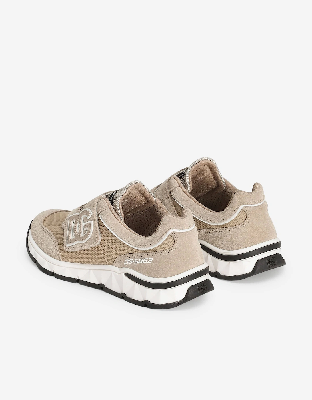 Boys Suede and Mesh Trainers in Beige