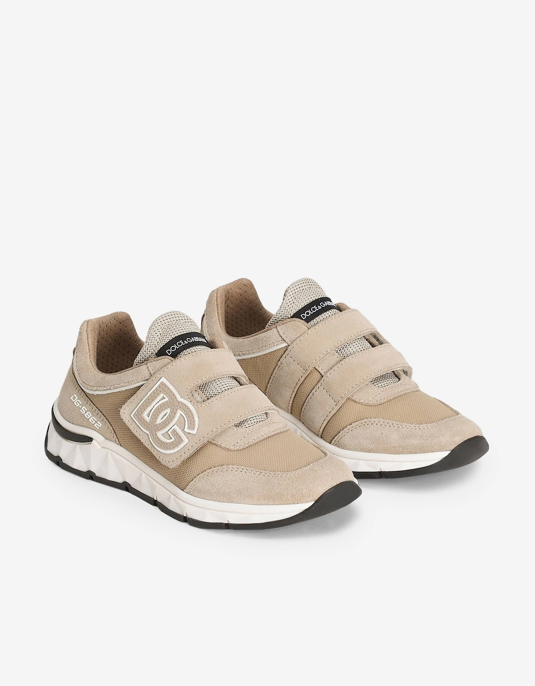 Boys Suede and Mesh Trainers in Beige