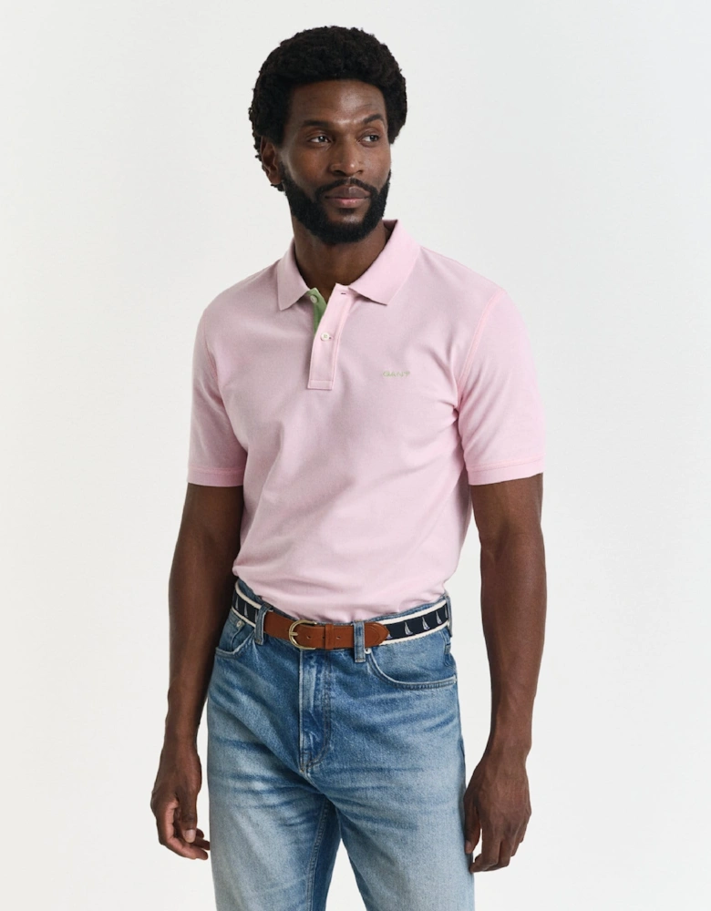Regular-Fit Contrast Pique Ss Polo Shirt