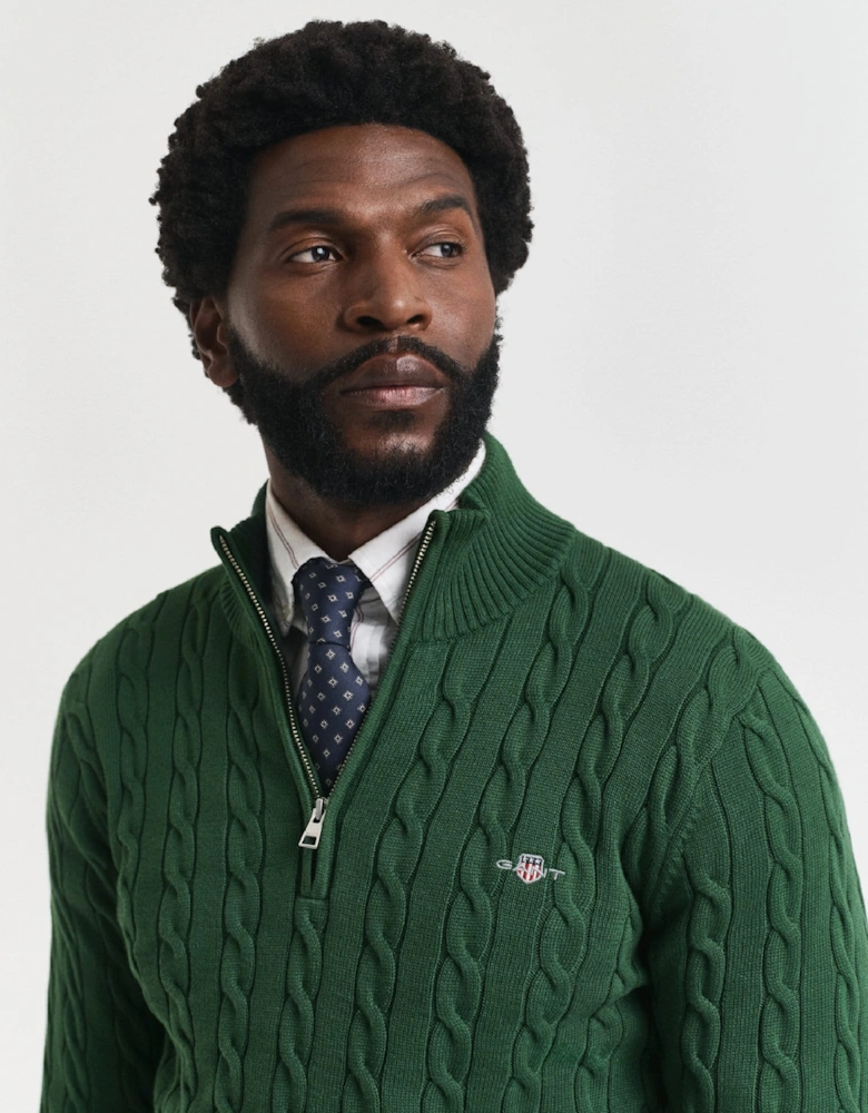 Cotton Cable Half Zip Fleece
