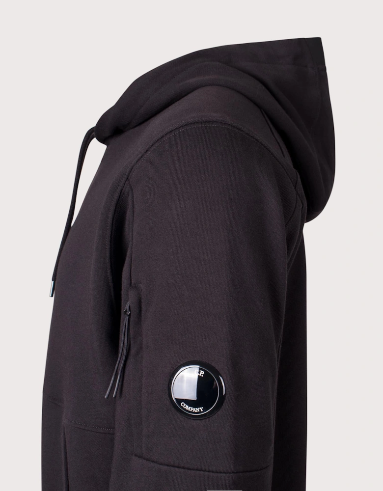 Diagonal Raised Fleece Lens Hoodie