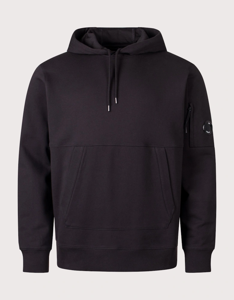 Diagonal Raised Fleece Lens Hoodie