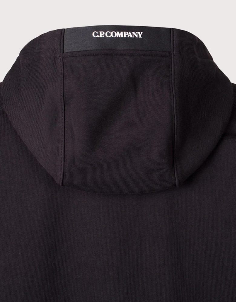 Diagonal Raised Fleece Lens Hoodie