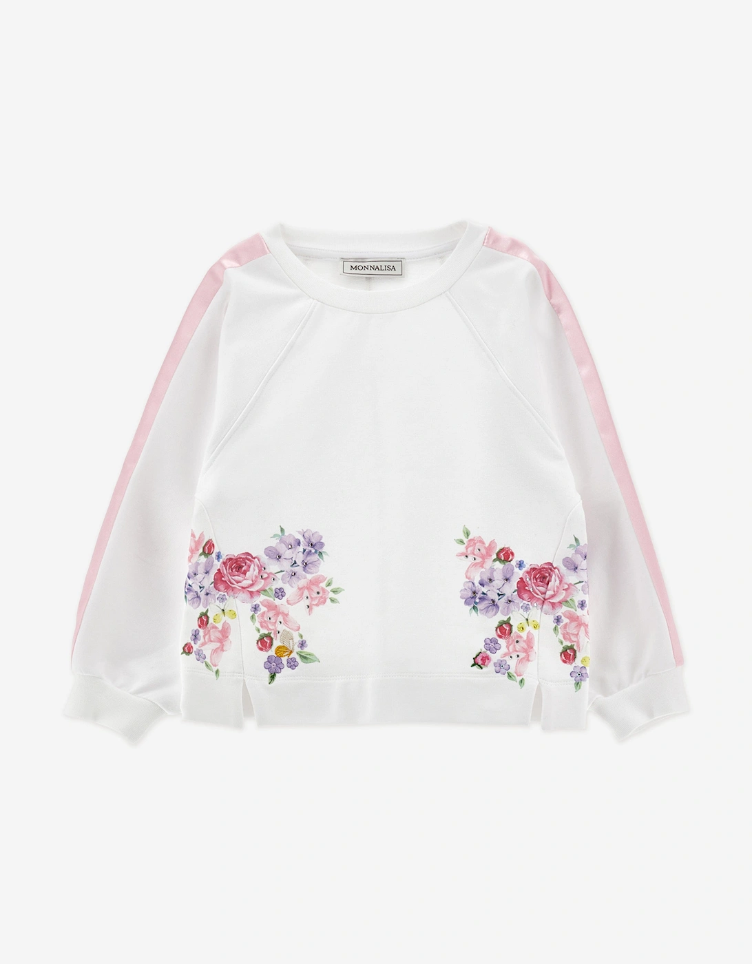 Girls Floral Bow Sweatshirt in White, 5 of 4