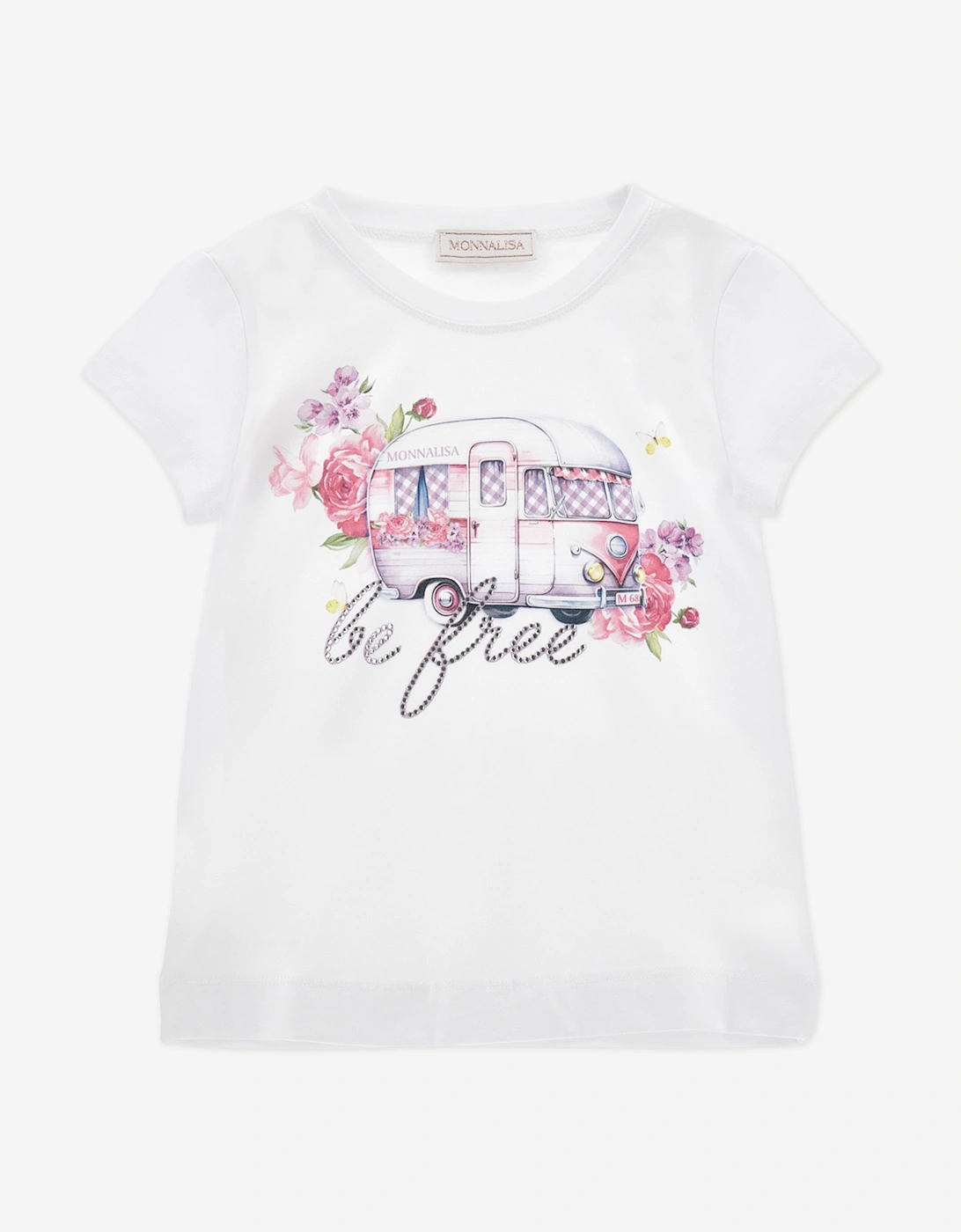 Girls Be Free Jersey T-Shirt in White, 4 of 3