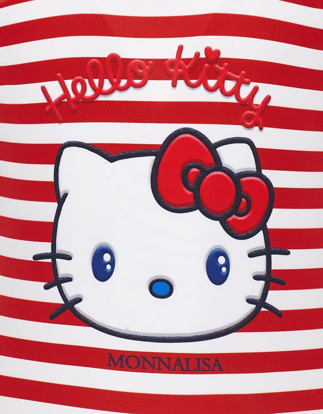Girls Striped Hello Kitty Swimsuit in Red