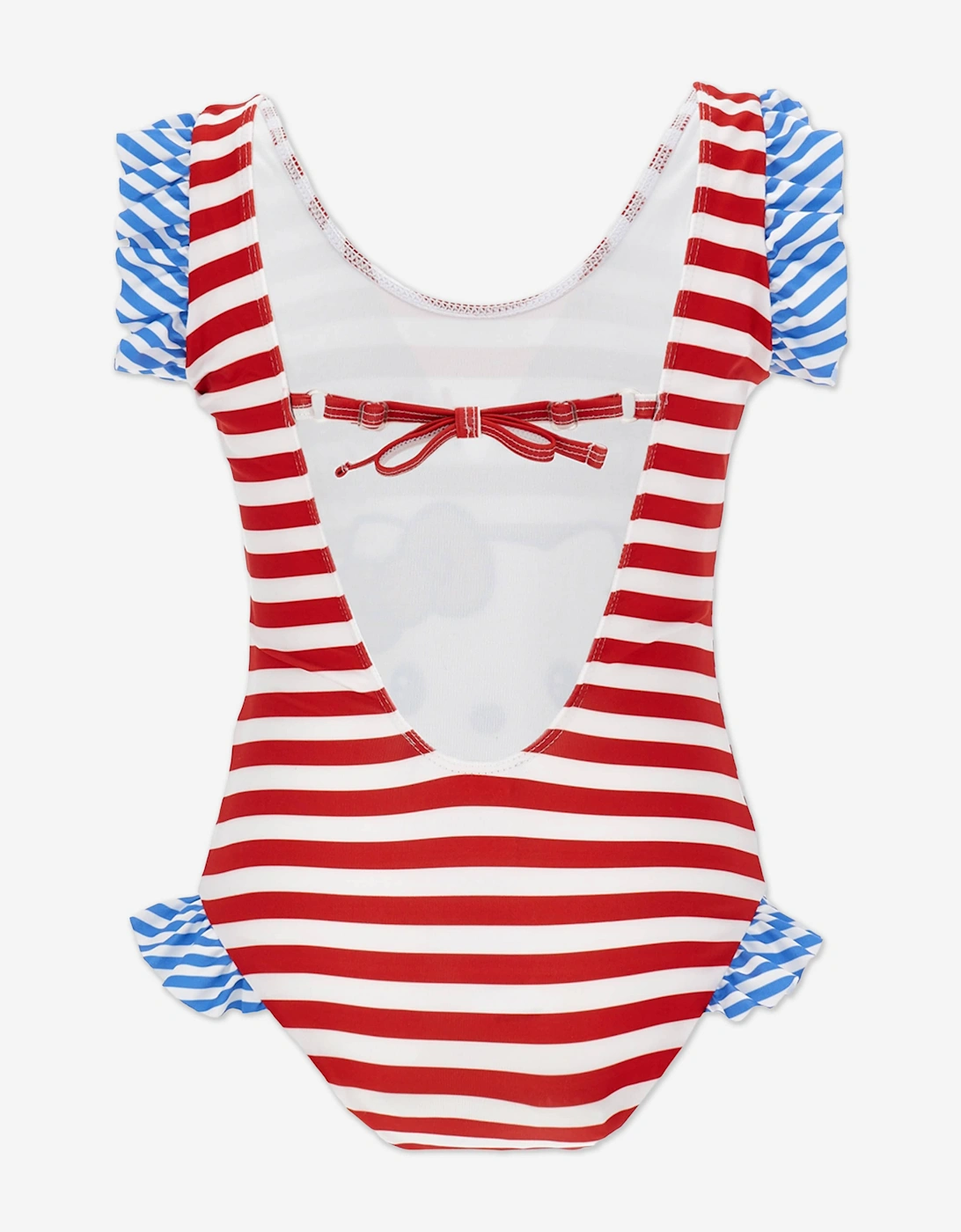 Girls Striped Hello Kitty Swimsuit in Red