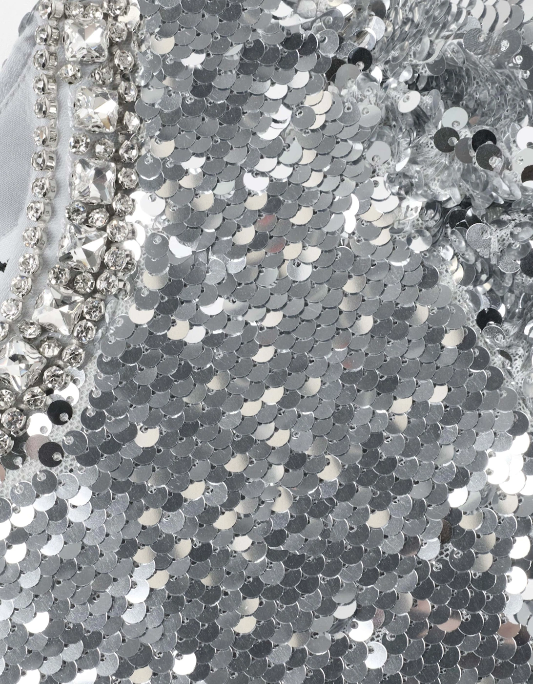 Girls Sequin Dress in Silver