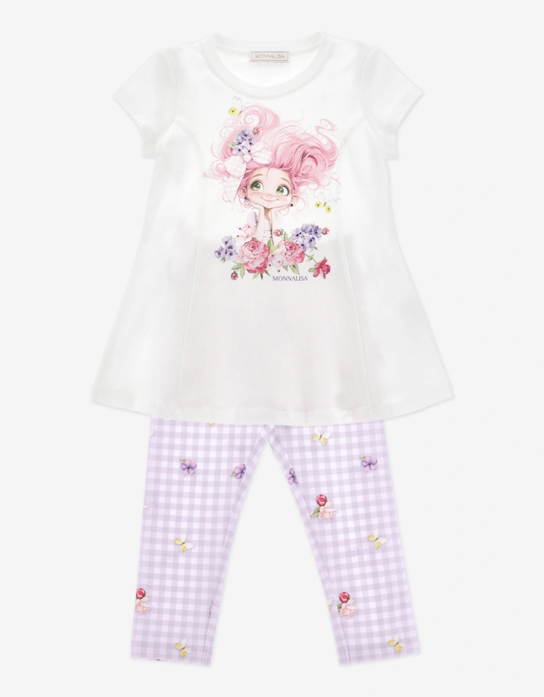 Girls Maxi T-Shirt and Leggings Set in Purple