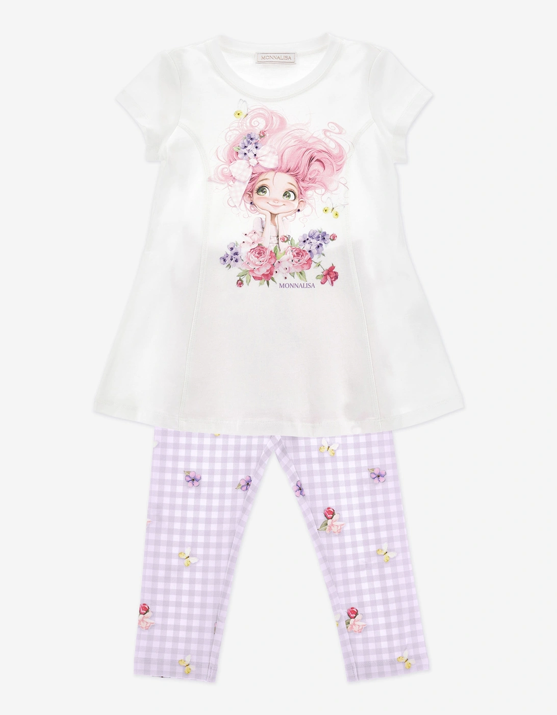 Girls Maxi T-Shirt and Leggings Set in Purple, 4 of 3