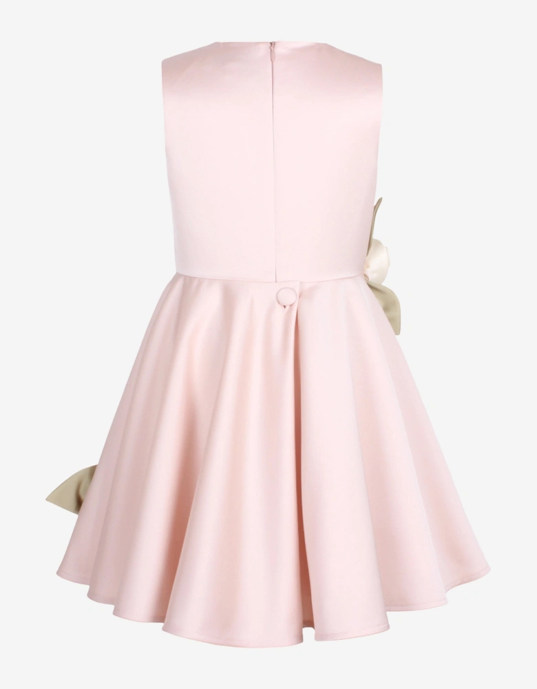 Girls Satin Midsommer Dress in Pink
