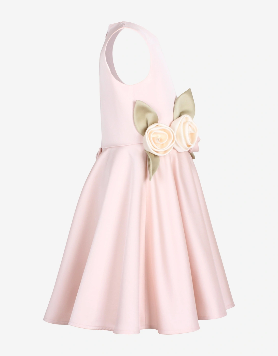Girls Satin Midsommer Dress in Pink
