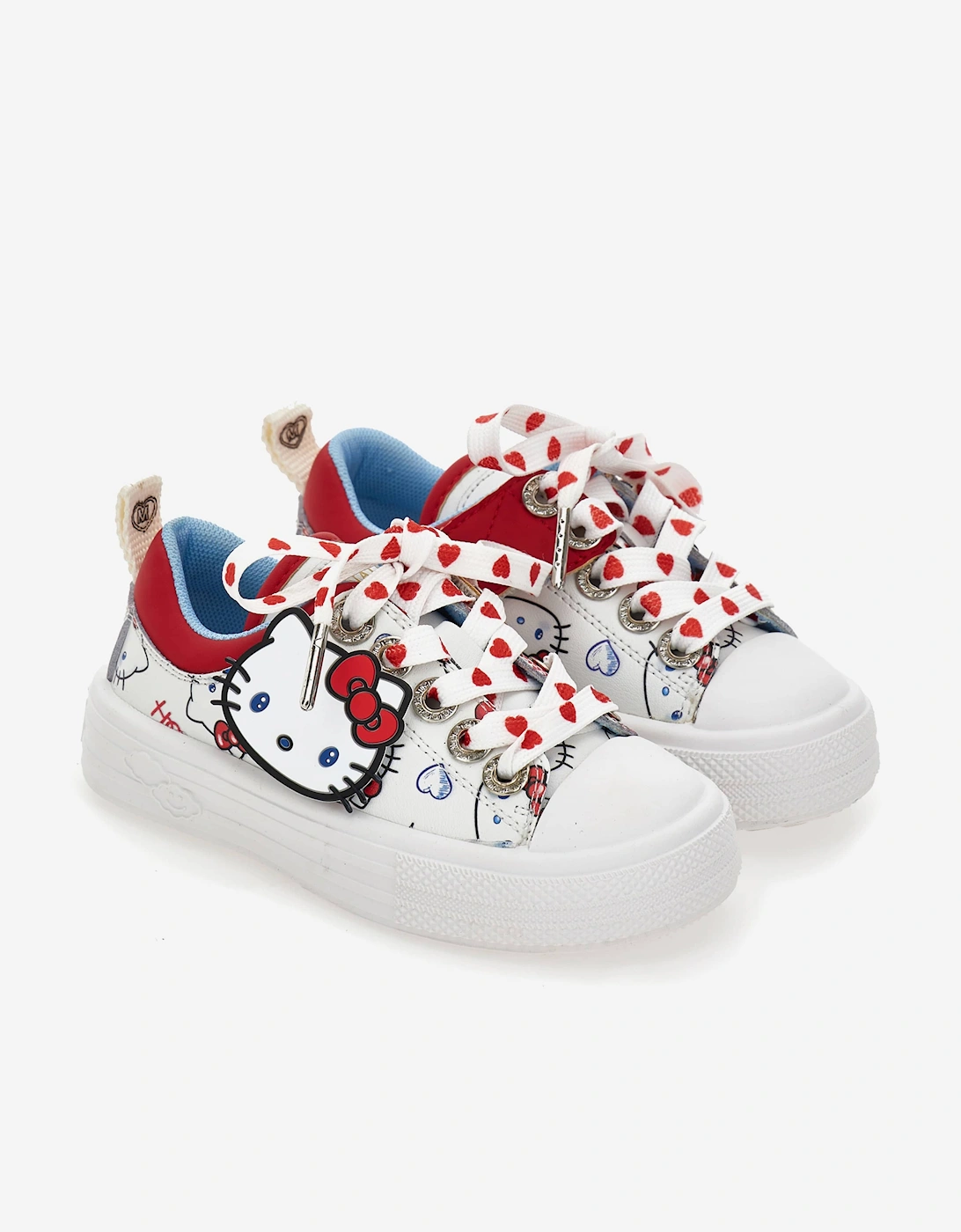 Girls Leather Hello Kitty Trainers in White