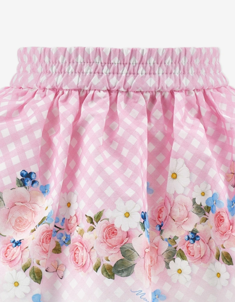 Baby Girls Floral Skirt in Pink