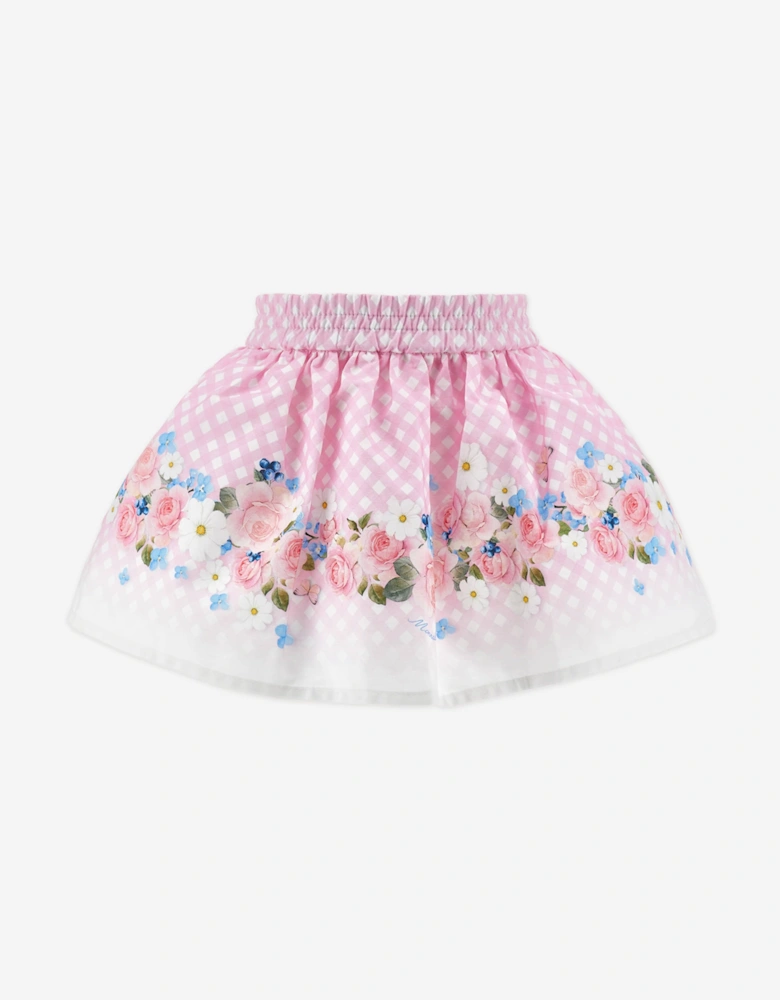 Baby Girls Floral Skirt in Pink